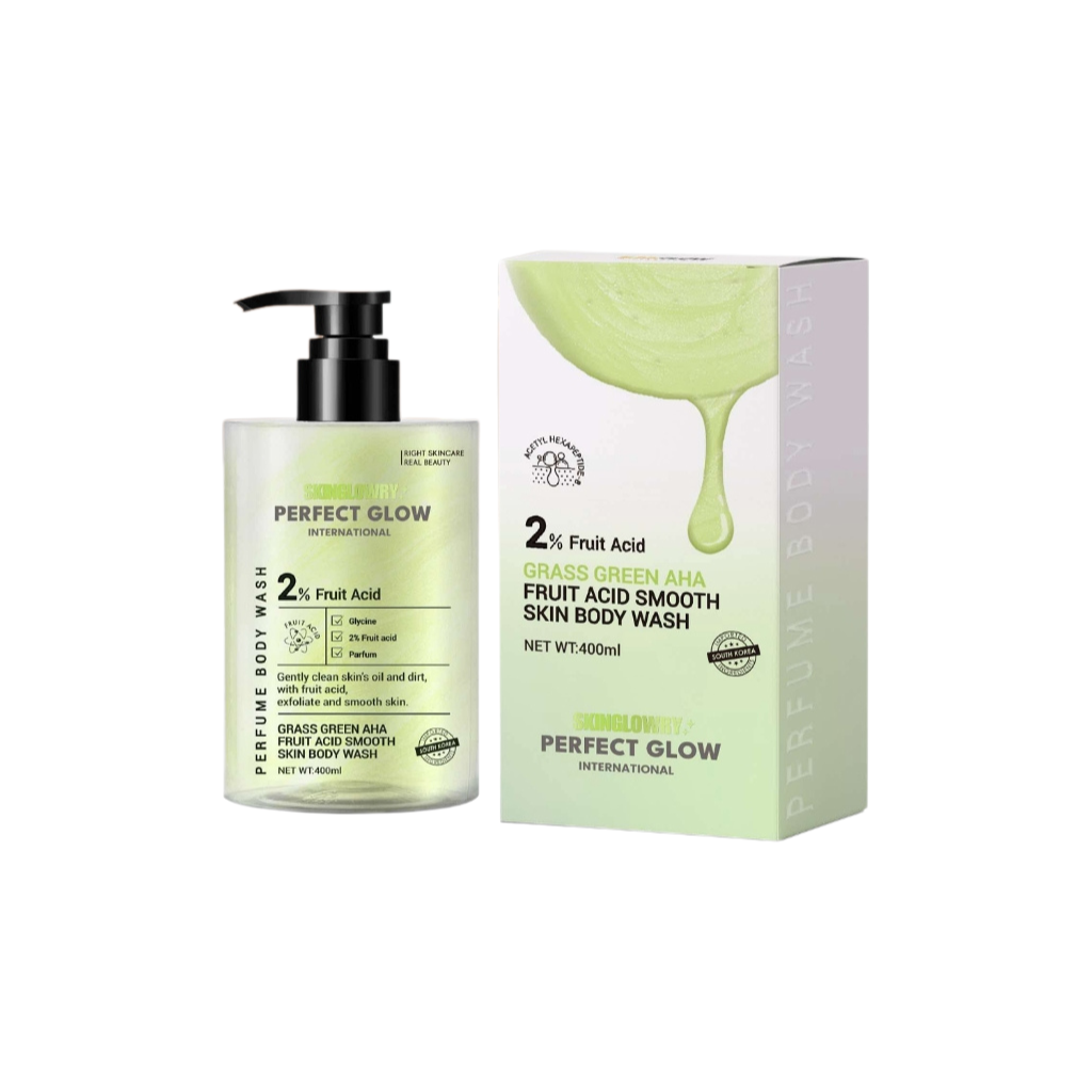 Perfect Glow Skin Glowry Grass Green AHA Fruit Acid Smooth Skin Body Wash