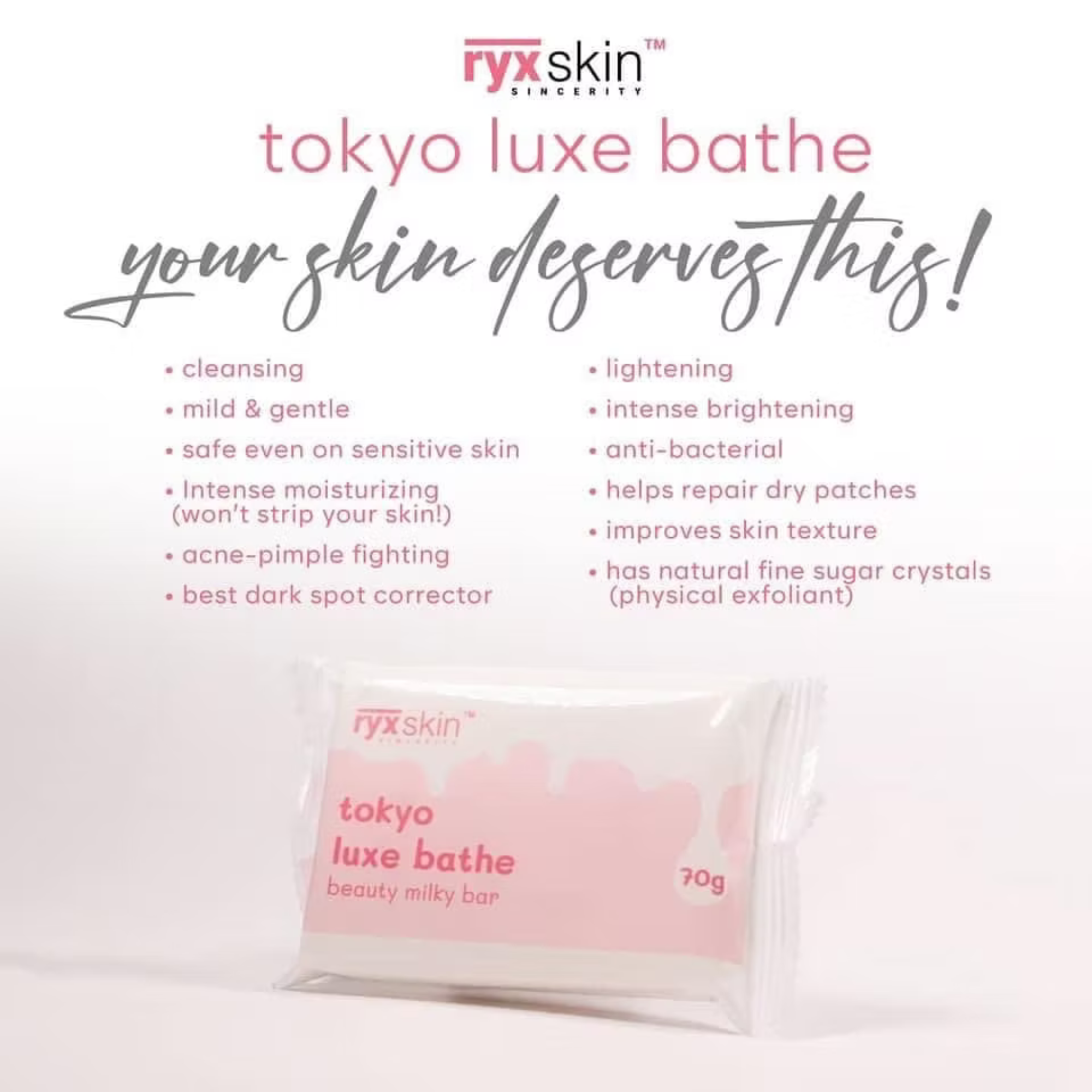 RyxSkin Sincerity Tokyo Luxe Bath Milky Bar 70g