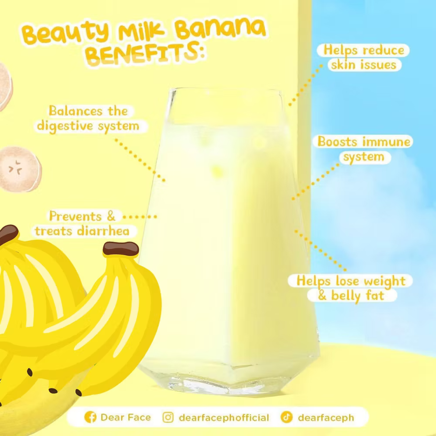 Dear Face Beauty Milk Banana Probiotic + Collagen Drink