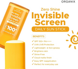 Luxe Organix Zero Shine Invisible Screen Daily Sun Stick SPF100 17g