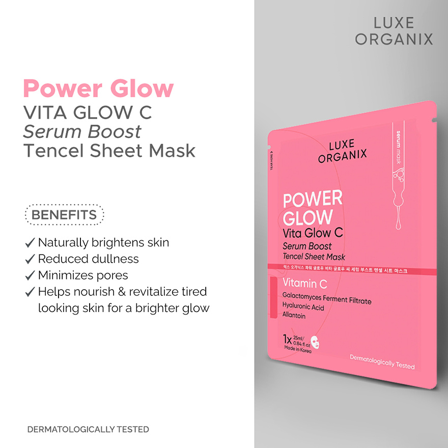 Luxe Organix Power Glow Serum Boost Sheet Mask 25ml