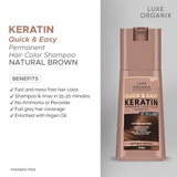 Luxe Organix Hair Color Shampoo Natural Brown 200ml