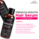Luxe Organix Premium Keratin Hair Elixir Cuticle Coat Deep Repair