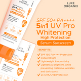 Luxe Organix 5-in-1 UV Pro Whitening Serum Sunscreen SPF 50 PA+++ 40ml