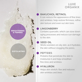 Luxe Organix Niacinamide + Bakuchiol Retinol Velvet Shower Salt Scrub 320g