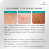 Luxe Organix Miracle Solutions Acne Derm+ Tencel Sheet Mask 25ml