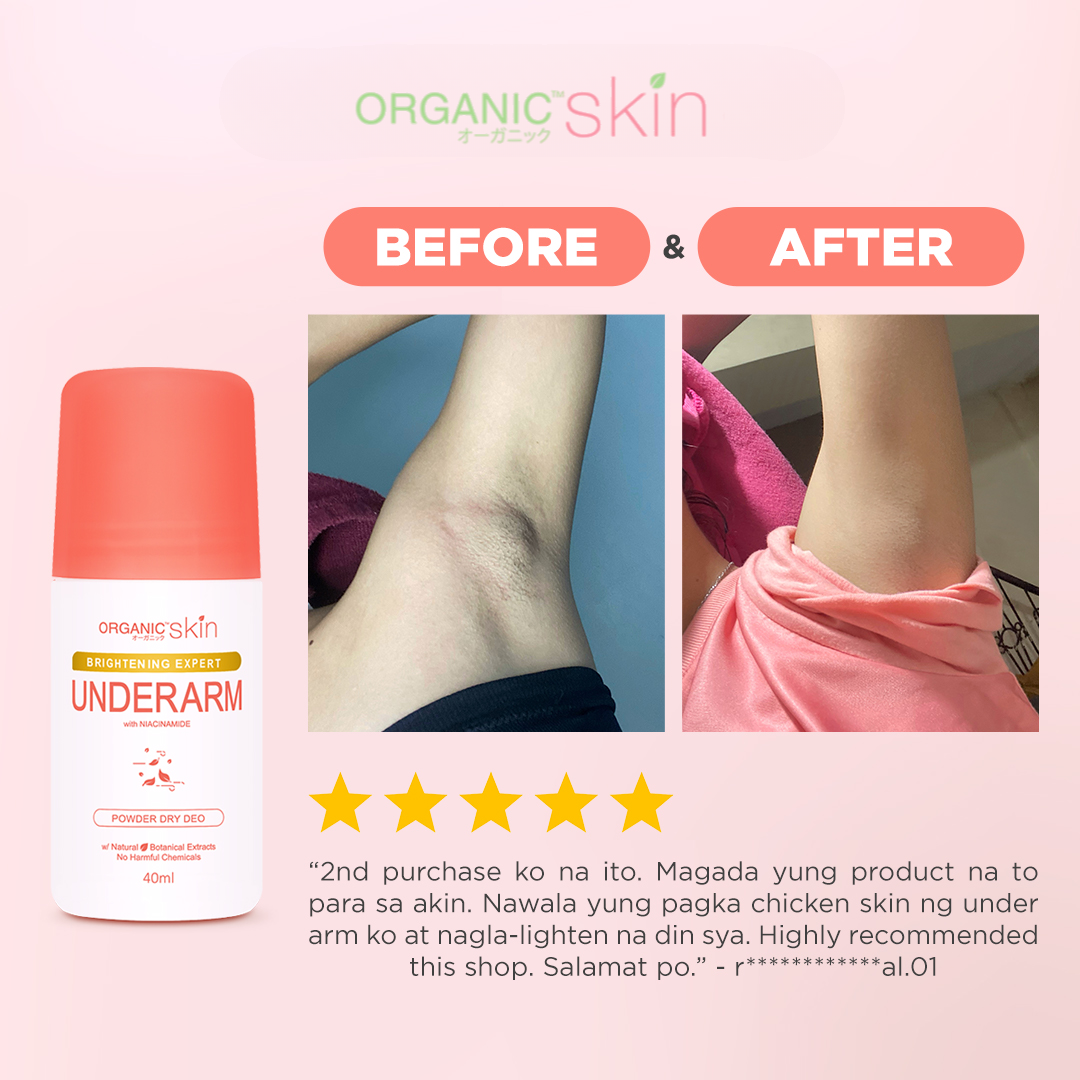 Organic Skin Japan Intensive Whitening Underarm Powder Dry Deodorant Roll On 40ml