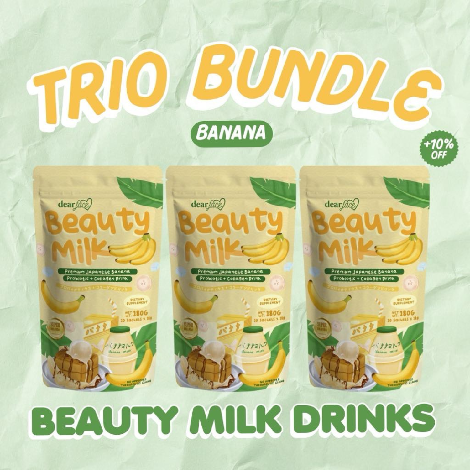 Dear Face Beauty Milk Banana Probiotic + Collagen Drink