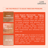 Luxe Organix Niacinamide Plus Papaya Gluta Velvet Shower Salt Scrub 320g