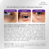 Luxe Organix Advanced Retinol + Bakuchiol Deep Wrinkle Eye Contour Overnight Cream 12g