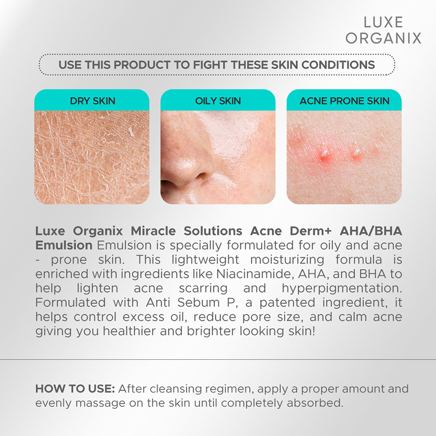 Luxe Organix AHA-BHA Miracle Solutions Emulsion 80ml