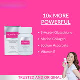 Nuwhite S-Acetyl Glutathione + Collagen + Sodium Ascorbate + Vitamin E Whitening Supplement