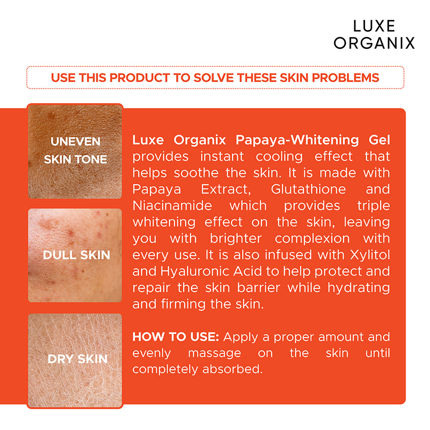 Luxe Organix Papaya Gluta Whitening Gel Triple Serum Boost 300ml