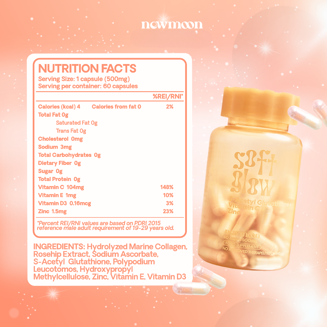 New Moon Soft Glow S-Acetyl Glutathione Beauty Supplement