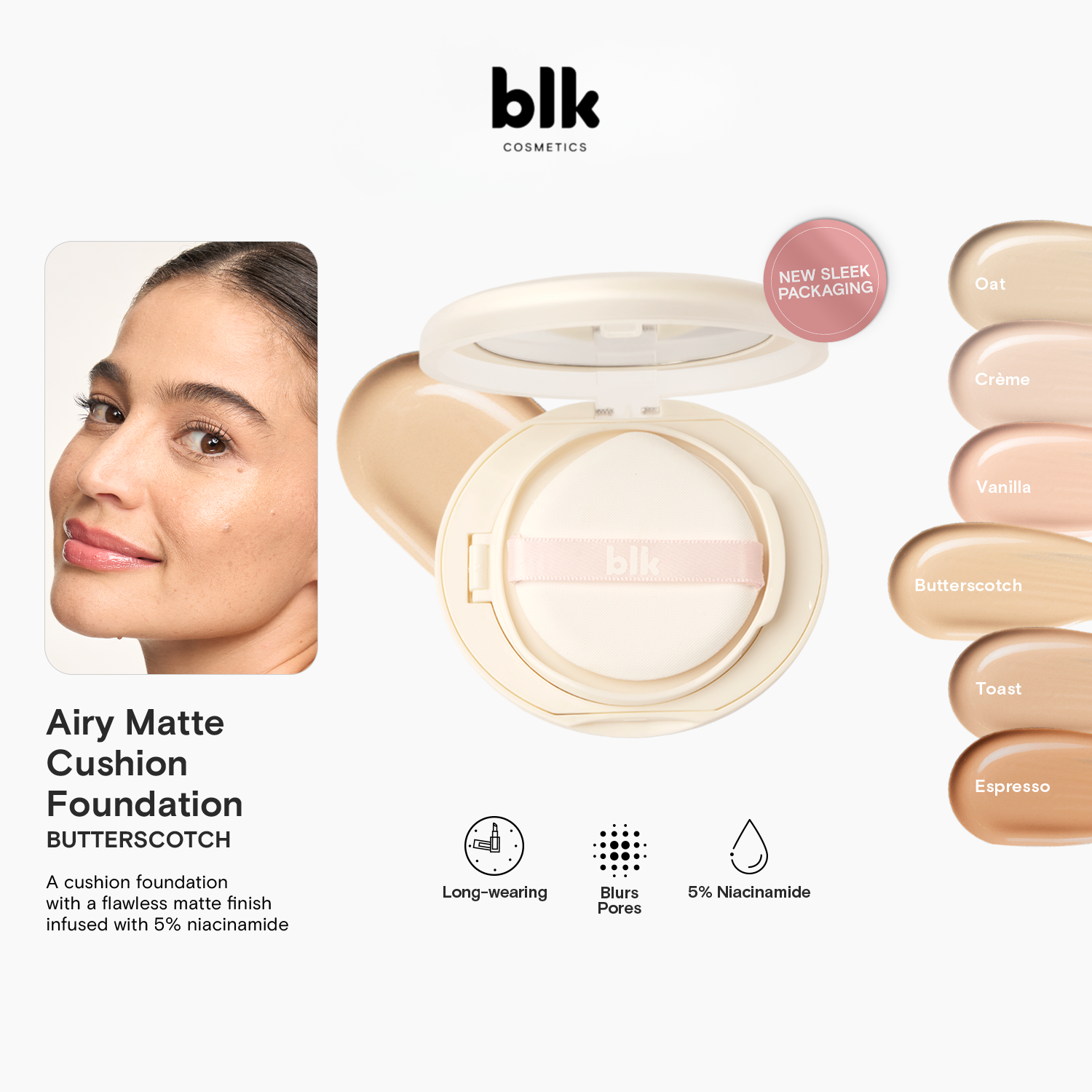 BLK Cosmetics Airy Matte Cushion Foundation SPF15