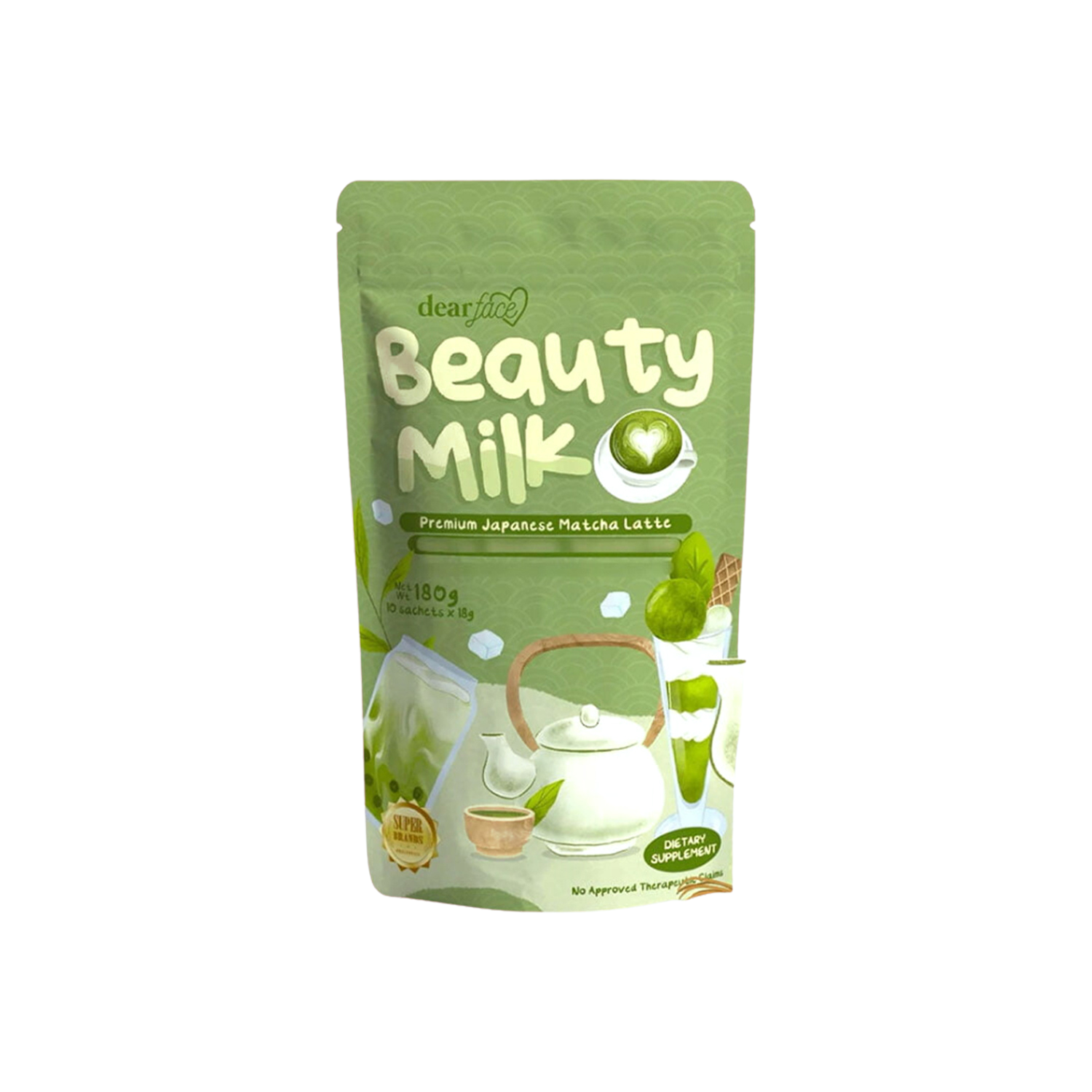 Dear Face Beauty Milk Matcha Latte Green Tea + Glutathione + Antioxida –  Pinay Glow