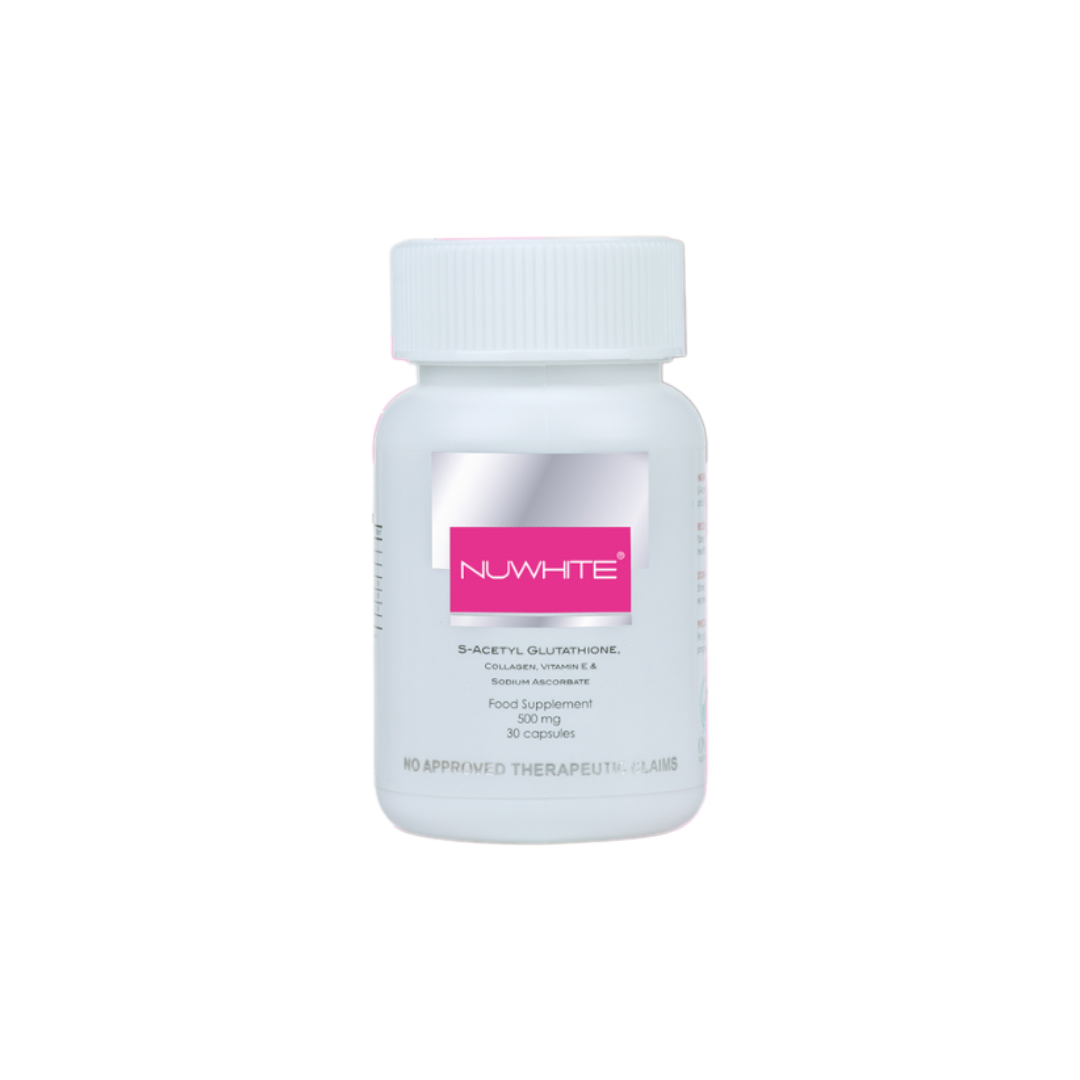 Nuwhite S-Acetyl Glutathione + Collagen + Sodium Ascorbate + Vitamin E Whitening Supplement