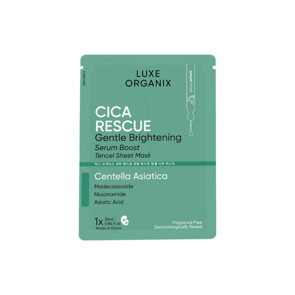 Luxe Organix Cica Rescue Serum Boost Sheet Mask 25ml