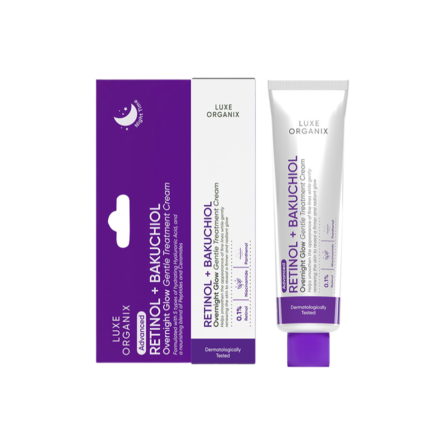 Luxe Organix Retinol + Bakuchiol Overnight Glow Gentle Treatment Cream 30g