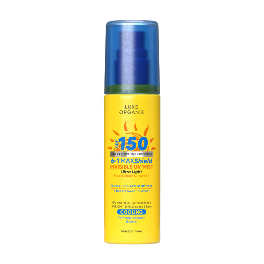 Luxe Organix 6-in-1 Maxshield Invisible UV Mist Face & Body Sunscreen SPF150