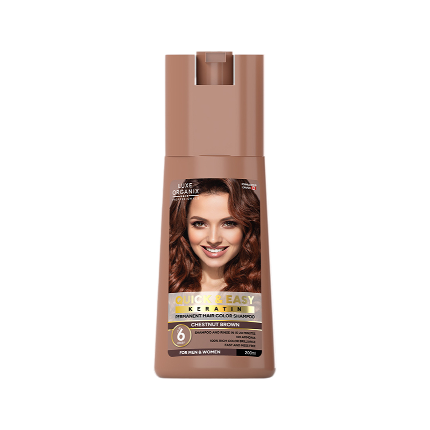 Luxe Organix Hair Color Shampoo Chestnut Brown 200ml