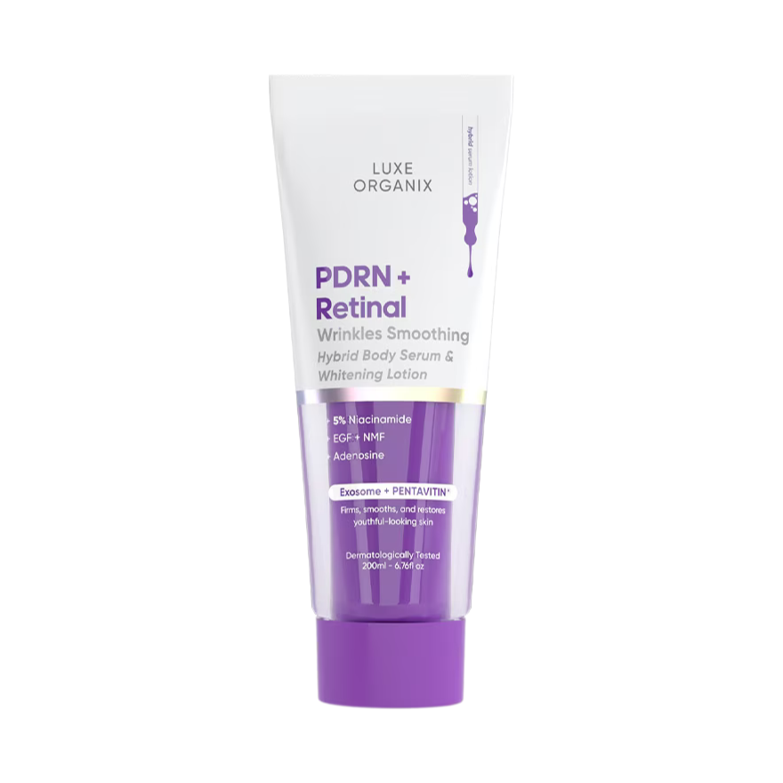 Luxe Organix PDRN + Retinal Wrinkles Smoothing Hybrid Body Serum & Whitening Lotion
