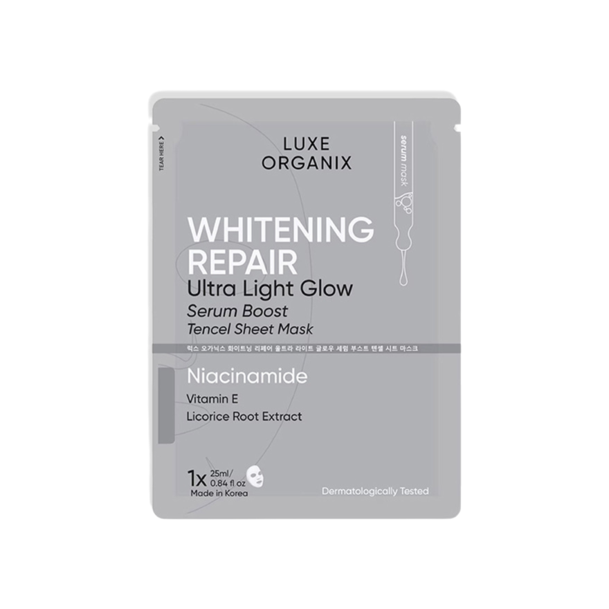 Luxe Organix Whitening Repair Ultra Light Glow Niacinamide Sheet Mask 25ml