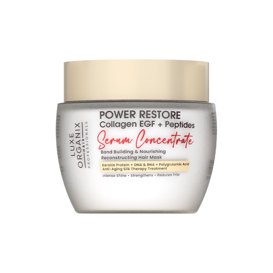 Luxe Organix Power RESTORE Collagen EGF + Peptides Serum Concentrate Reconstructing Hair Mask