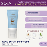 Sola Aqua Serum Sunscreen Lightweight Water Serum SPF50+ PA++++