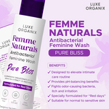 Luxe Organix Femme Naturals Antibacterial Feminine Wash Pure Bliss 120ml