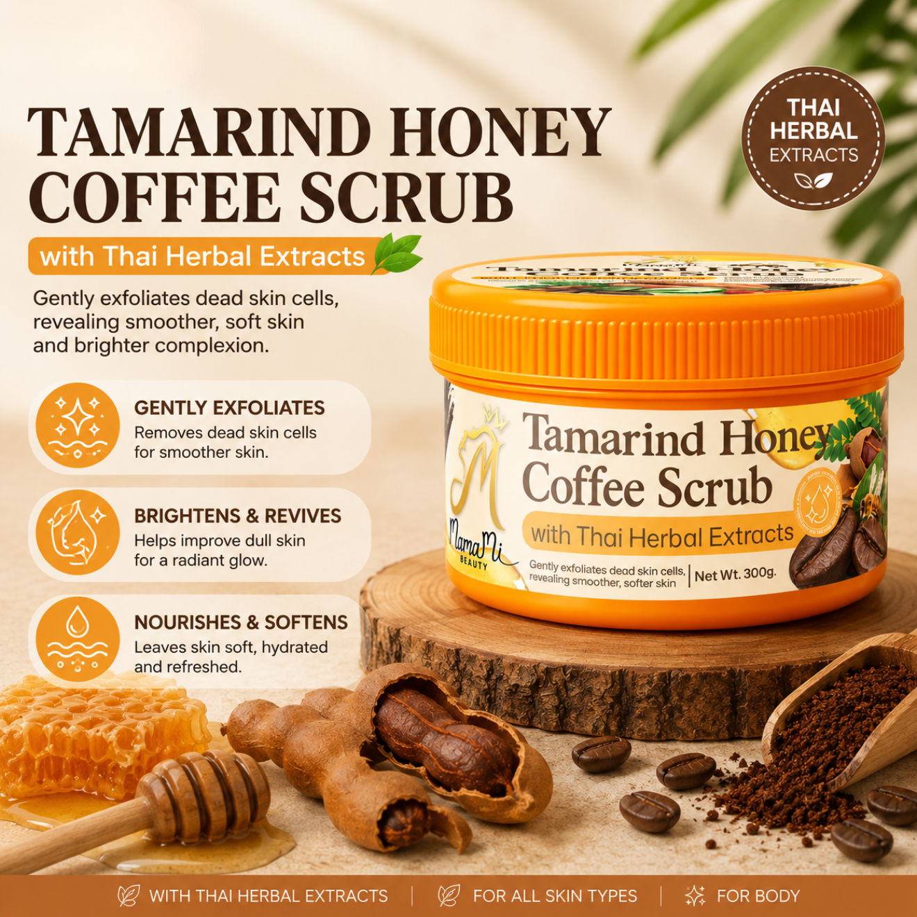 MamaMi Brand Tamarind Honey Coffee Scrub