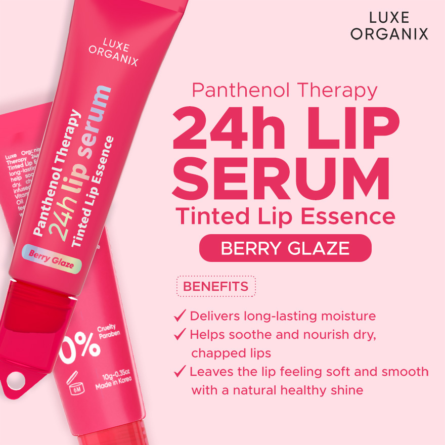Luxe Organix Panthenol Therapy 24H Lip Serum Tinted Lip Essence 10g