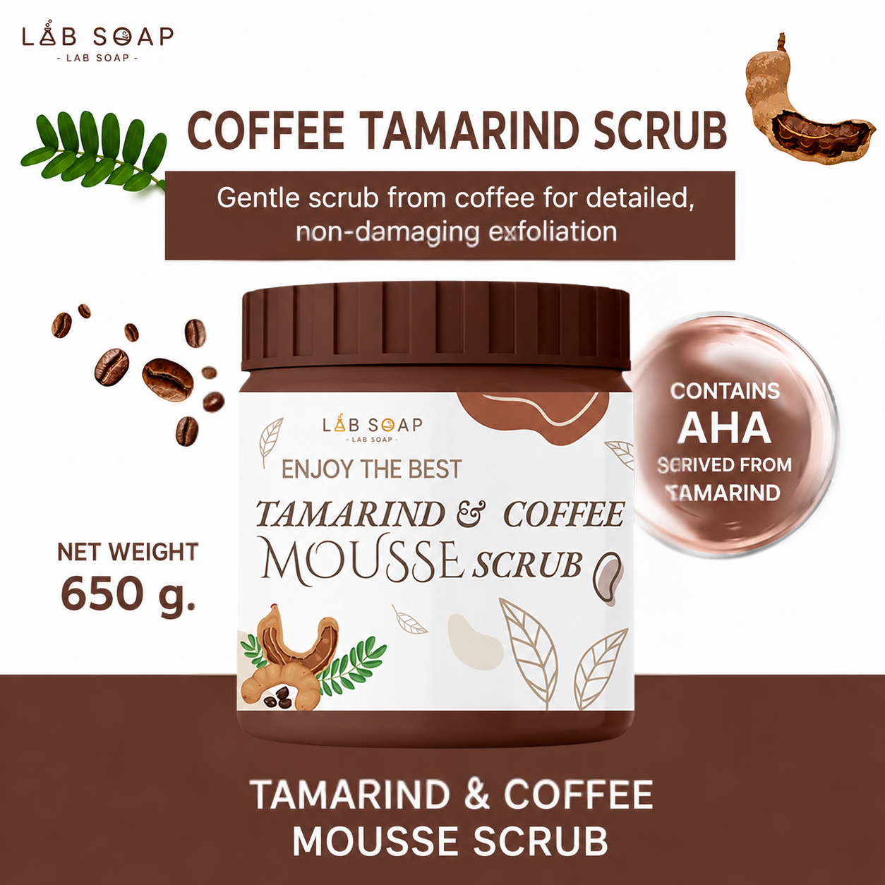 Lab Soap Tamarind and Coffee Mousse Scrub