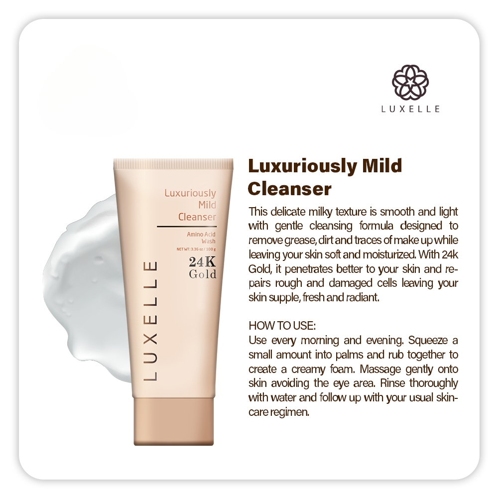 Luxelle 24K Gold Luxuriously Mild Cleanser