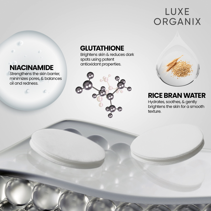 Luxe Organix 24/7 Supercharged Darkspot Fading Whitening Serum Toning Pads