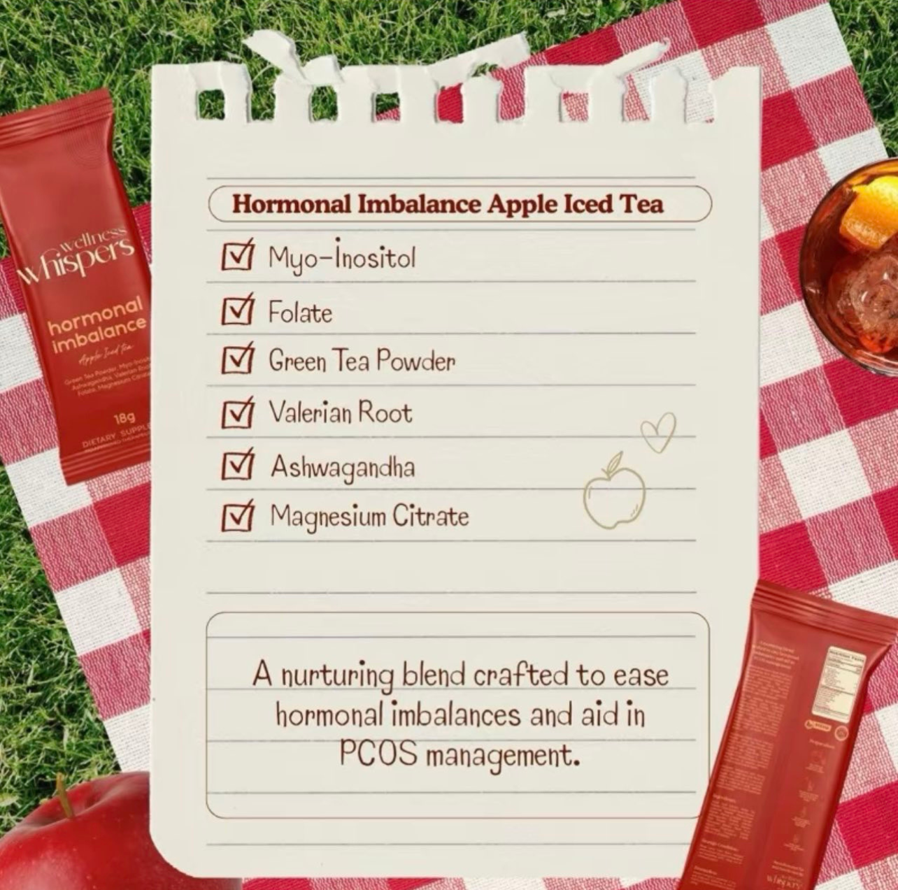 Wellness Whispers Hormonal Imbalance Apple Iced Tea