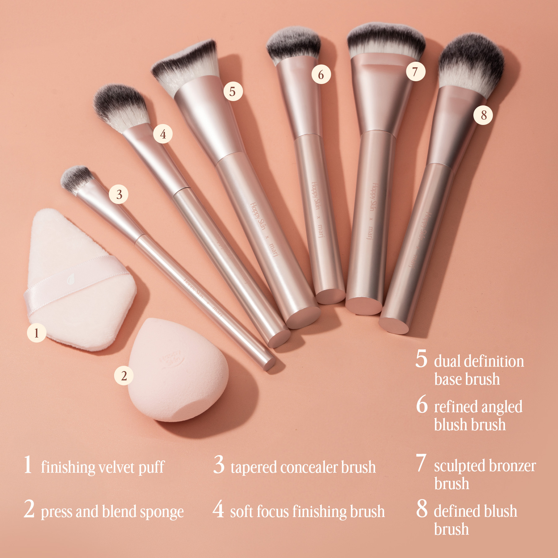 Happy Skin x Marj Define + Refine Precision 8pc Brush Collection