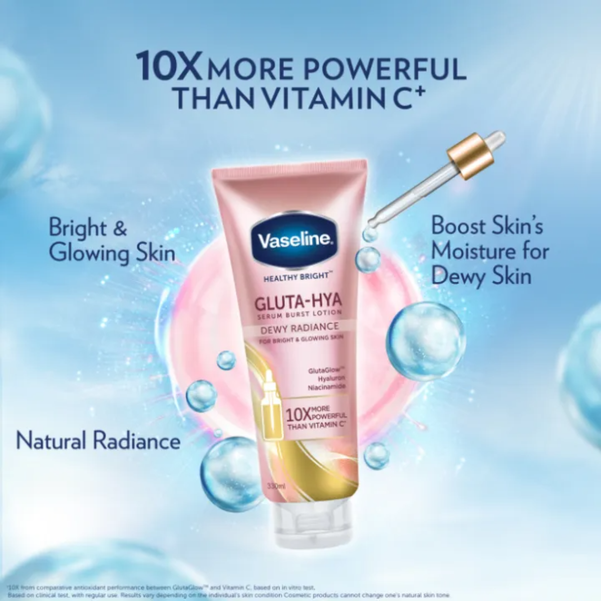 Vaseline Gluta Hya Serum Burst Lotion Dewy Radiance 330ml