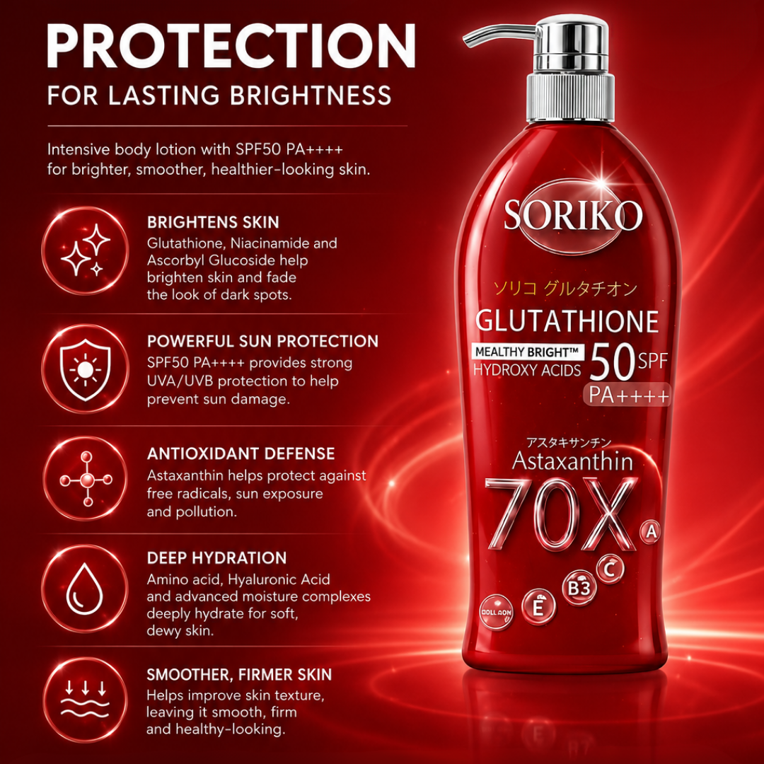 Soriko Glutathione Astaxanthin 70X SPF50 PA++++