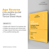 Luxe Organix Age Reverse Collagen Glow Serum Boost Sheet Mask 25ml