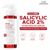 Luxe Organix DermaPro Salicylic Acid 2% Acne Rescue Serum Antibacterial Body Wash 500ml