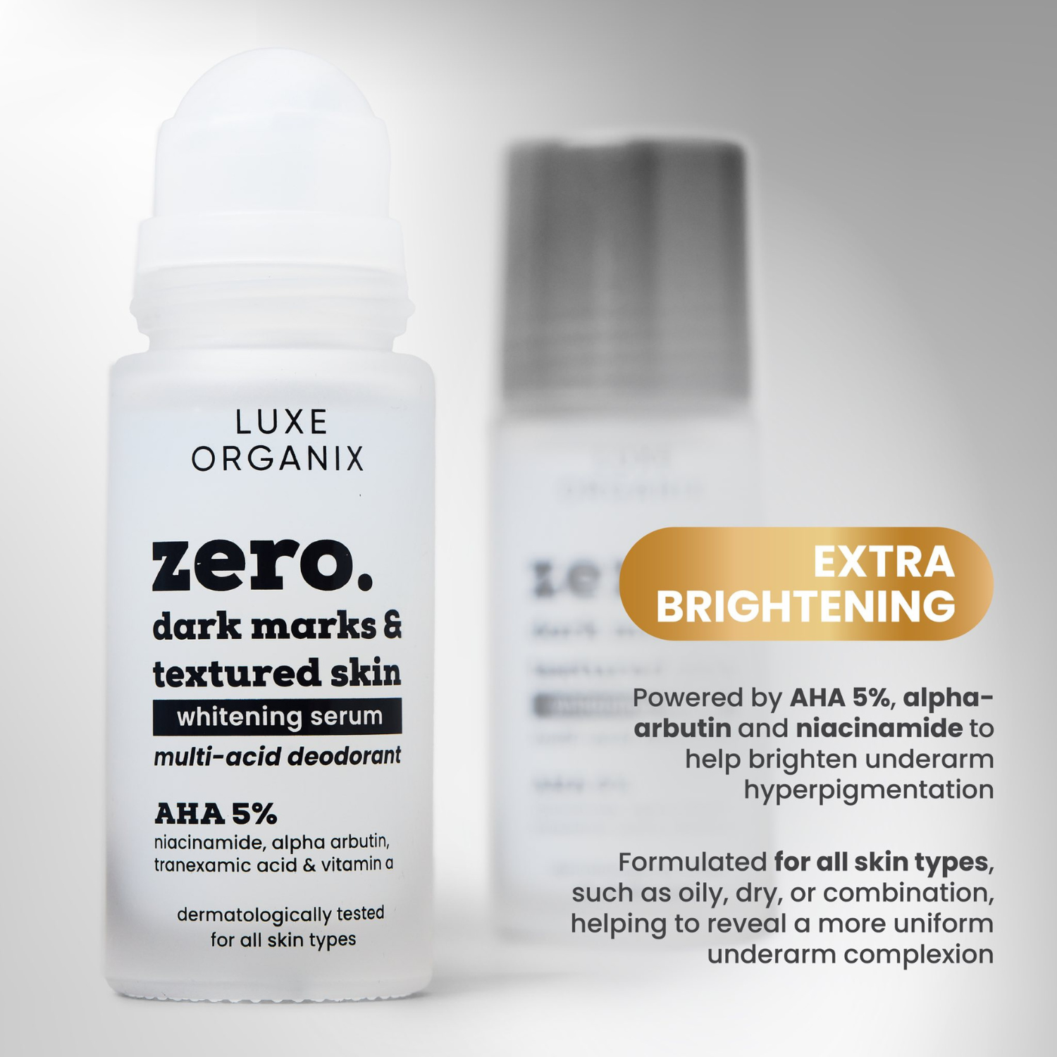 Luxe Organix Zero Dark Marks & Textured Skin Whitening Multi-Acid Serum Deodorant