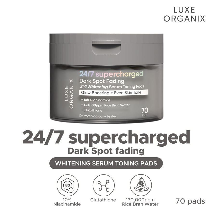 Luxe Organix 24/7 Supercharged Darkspot Fading Whitening Serum Toning Pads