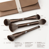 BLK Cosmetics Travels Pouch and Brush Set