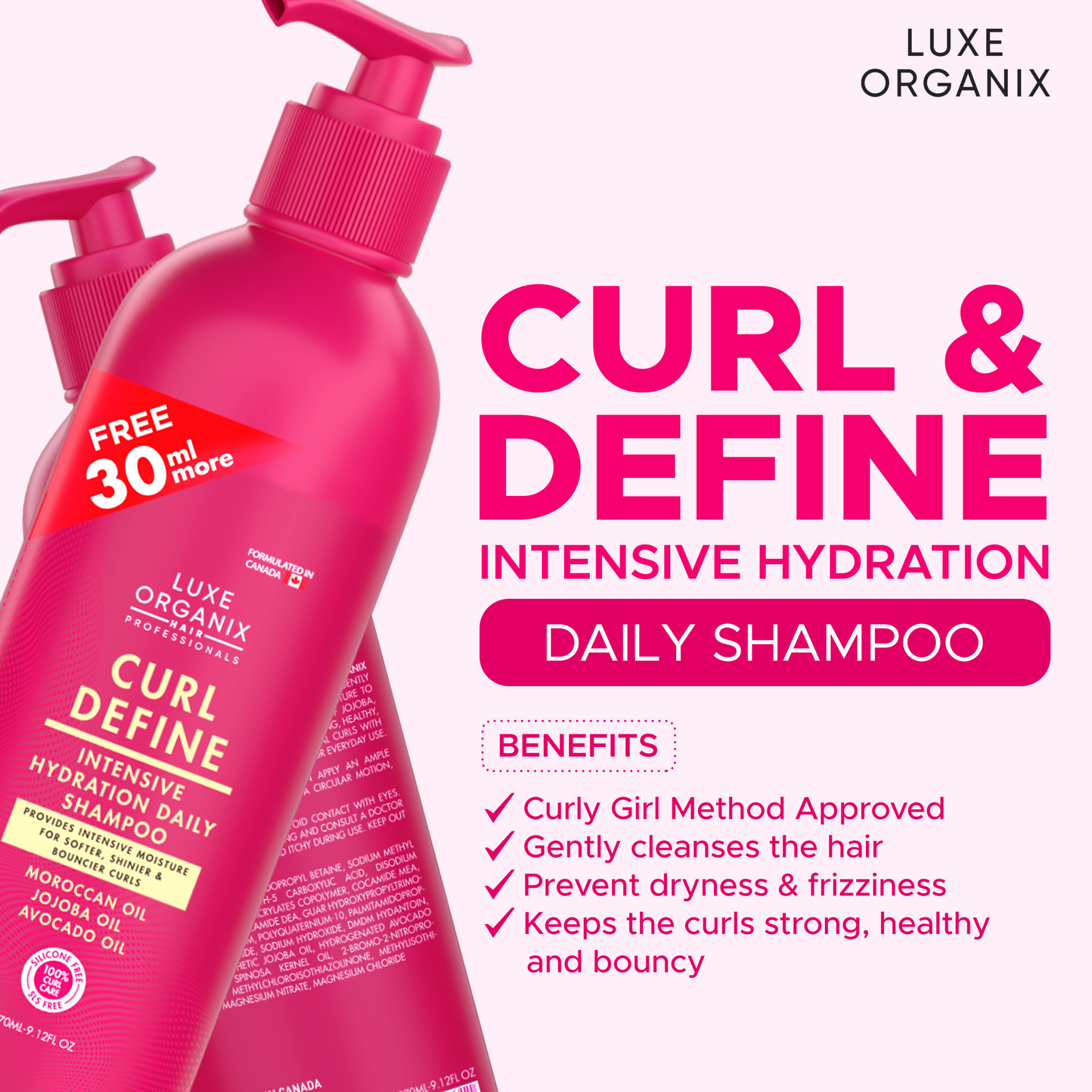 Luxe Organix Curl Define Intensive Hydration Daily Shampoo 220ml