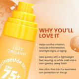Luxe Organix Niacinamide Serum SPF 75+ PA++++ Facial UV Mist