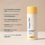 Happy Skin Smart Shade Match Stick Foundation SPF 50 PA+++