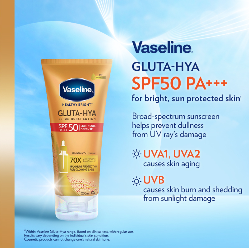 Vaseline Gluta-Hya Serum Burst Lotion SPF 50 PA+++ 260ml