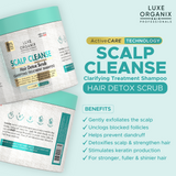 Luxe Organix Scalp Cleanse Hair Detox Scrub Clarifying Treatment Shampoo 220g
