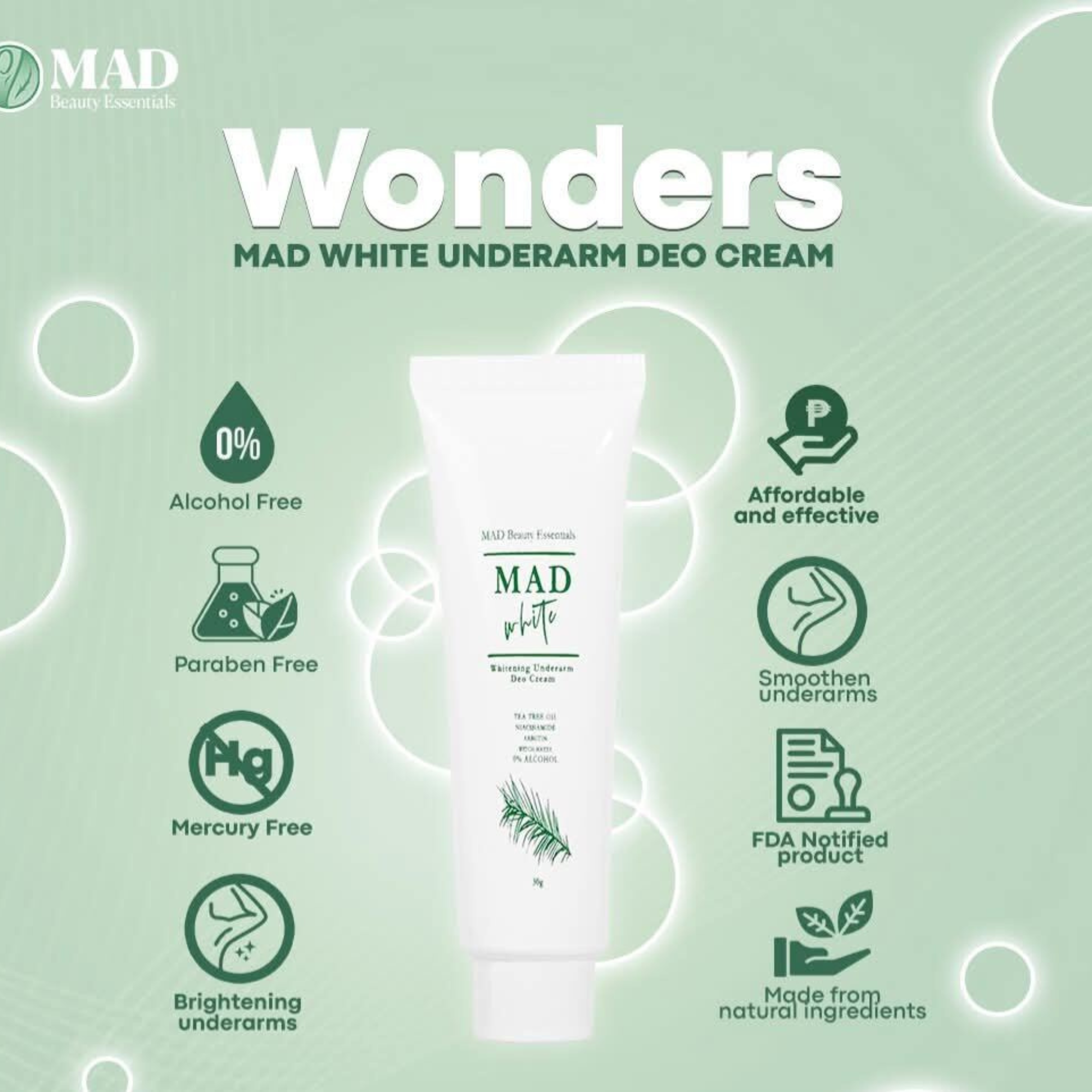MAD Beauty Essentials Whitening Underarm Deo Cream
